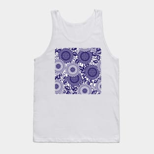 Blue Batik Floral Tank Top